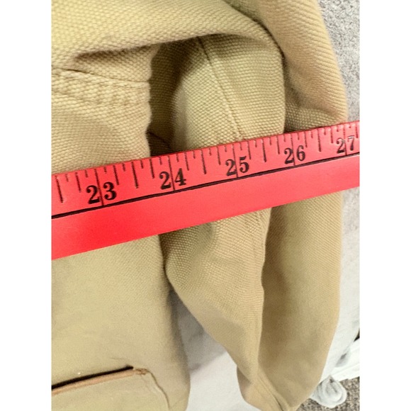 ORVIS Lord Calvert Mens Tan Cotton Chore Coat Fishing Jacket Size L Patches - Picture 10 of 16